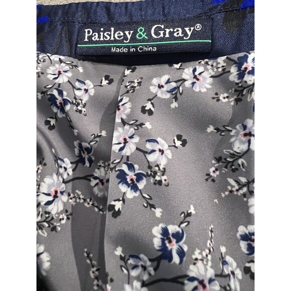 Paisley & Gray Men's Slim Fit Blue Floral Suit Blazer Tuxedo Jacket Size 38R - Picture 14 of 16